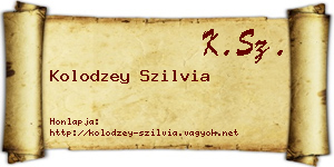 Kolodzey Szilvia névjegykártya