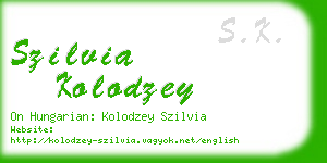 szilvia kolodzey business card